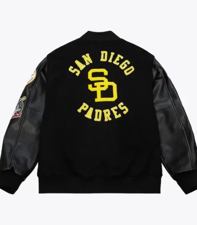 San Diego Padres Black Out Vintage Logo Varsity Jacket