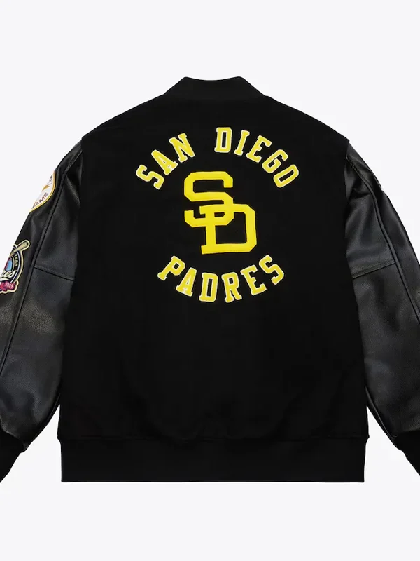 San Diego Padres Black Out Vintage Logo Varsity Jacket