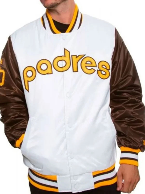 San Diego Padres Bomber Brown and White Jacket