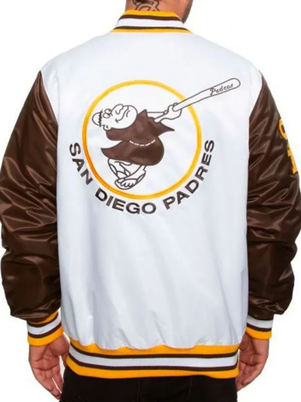 San Diego Padres Bomber Brown and White Jacket