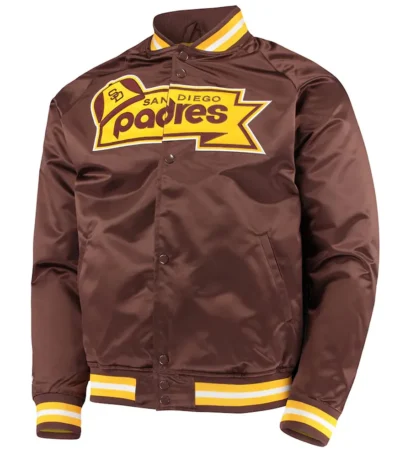 San Diego Padres Brown Lightweight Satin Jacket