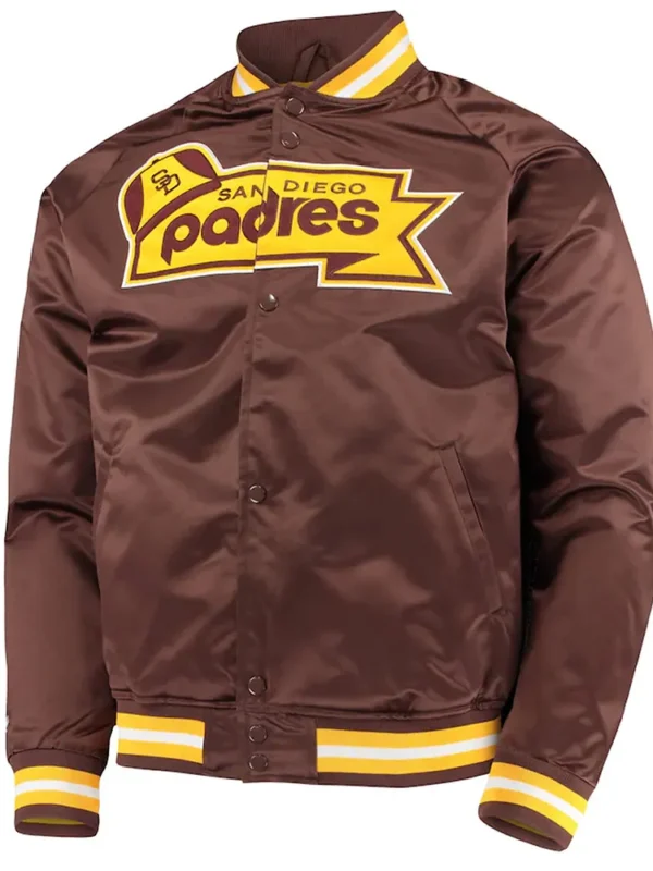 San Diego Padres Brown Lightweight Satin Jacket