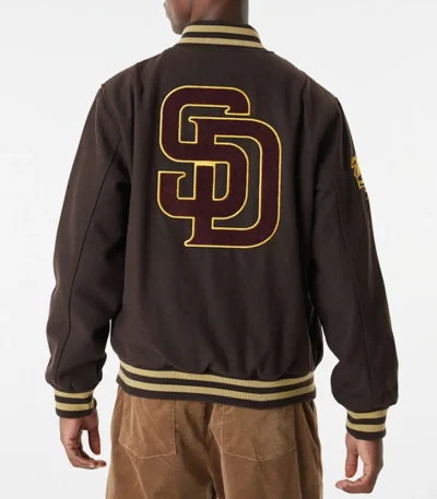 San Diego Padres Brown Wool Varsity Jacket
