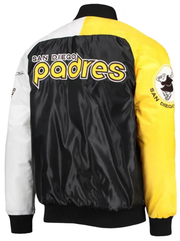 San Diego Padres Brown and Gold Satin Varsity Jacket
