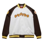 San Diego Padres Brown and White Lightweight Satin Jacket