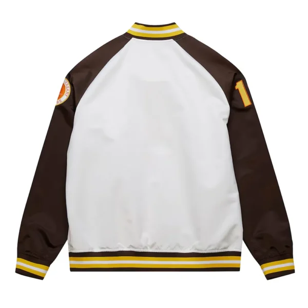 San Diego Padres Brown and White Lightweight Satin Jacket
