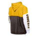 San Diego Padres Color Block Brown-Gold Hoodie Windbreaker