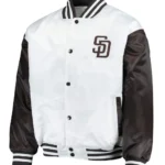 San Diego Padres Full-Snap Brown-Black and White Satin Jacket