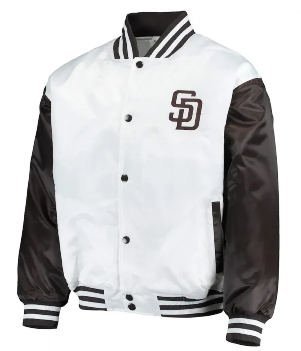 San Diego Padres Full-Snap Brown-Black and White Satin Jacket