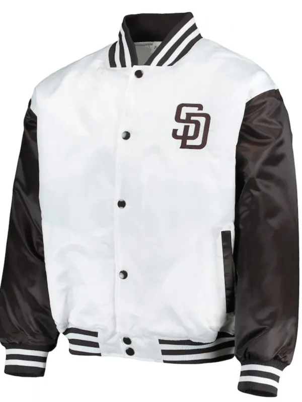 San Diego Padres Full-Snap Brown-Black and White Satin Jacket