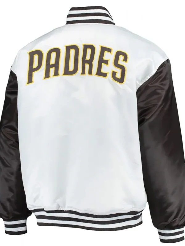 San Diego Padres Full-Snap Brown-Black and White Satin Jacket