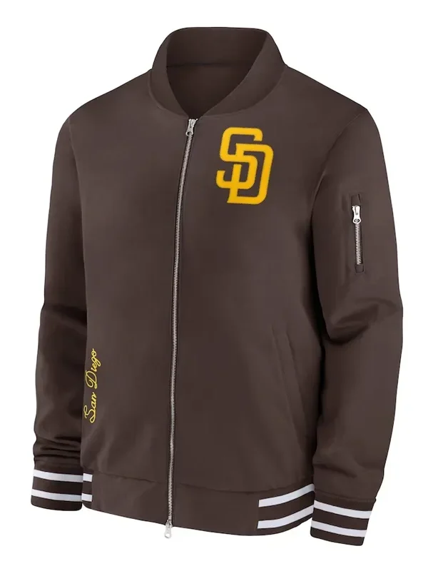 San Diego Padres Full-Zip Brown Bomber Jacket