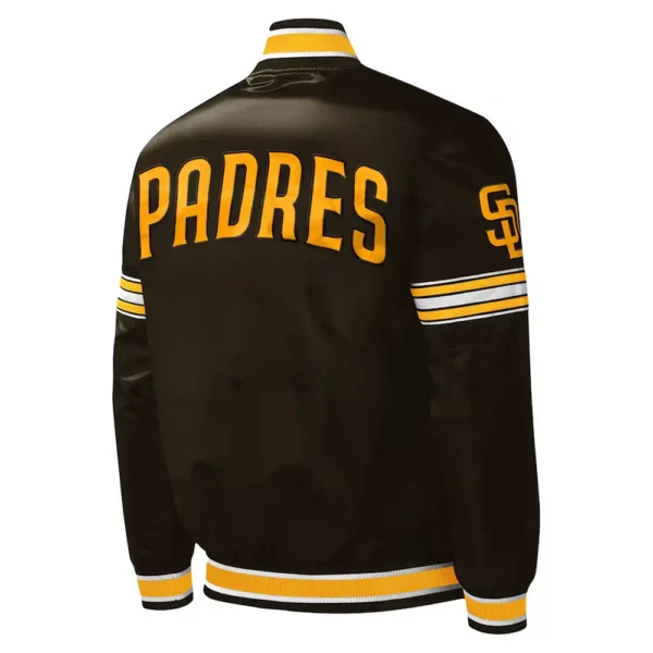San Diego Padres Midfield Brown Varsity Satin Jacket