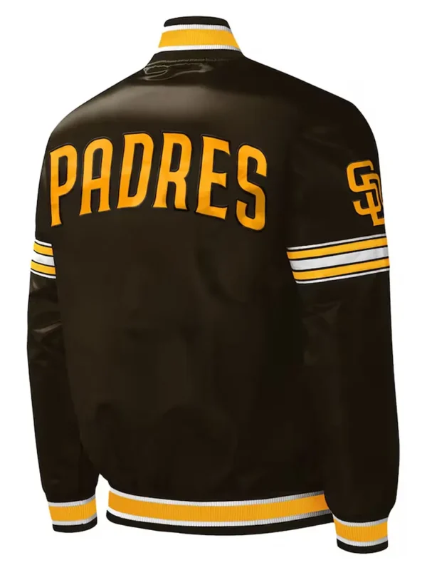 San Diego Padres Midfield Brown Varsity Satin Jacket