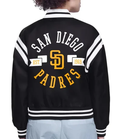 San Diego Padres Printed Logo Varsity Satin Jacket