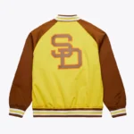 San Diego Padres Vintage Logo Double Clutch Gold Satin Jacket