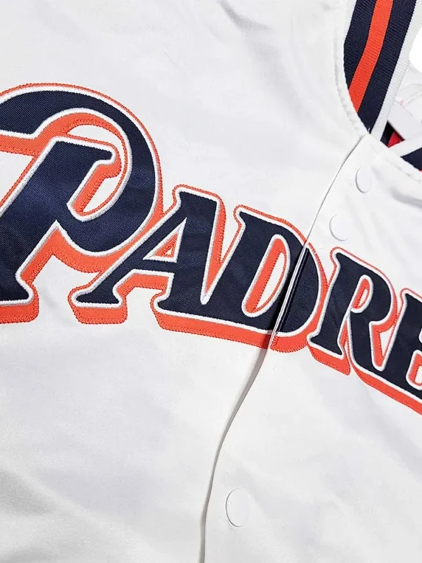 San Diego Padres White Lightweight Satin Jacket