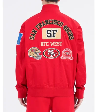 San Francisco 49ers Area Code Red Satin Jacket