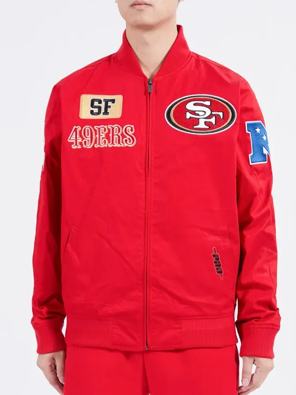 San Francisco 49ers Area Code Red Satin Jacket