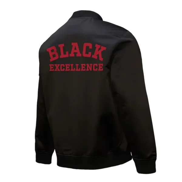San Francisco 49ers Excellence Black Full-Zip Satin Jacket