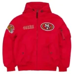 San Francisco 49ers Red Hooded Bomber Jacket