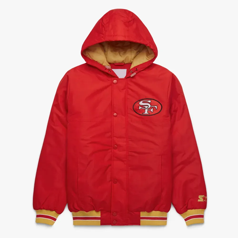 San Francisco 49ers Red Hooded Jacket San Francisco 49ers Red Hooded Jacket