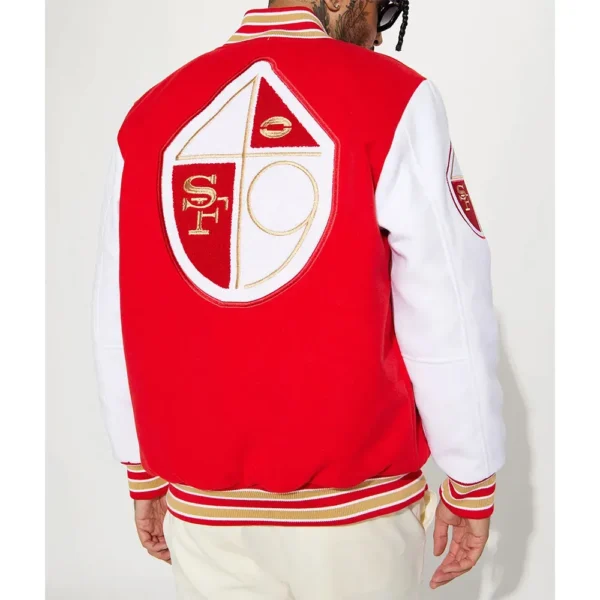 San Francisco 49ers Red/White Varsity Jacket