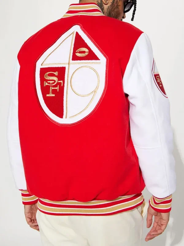 San Francisco 49ers Red/White Varsity Jacket