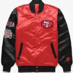 San Francisco 49ers Red and Black Satin Jacket