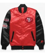 San Francisco 49ers Red and Black Satin Jacket