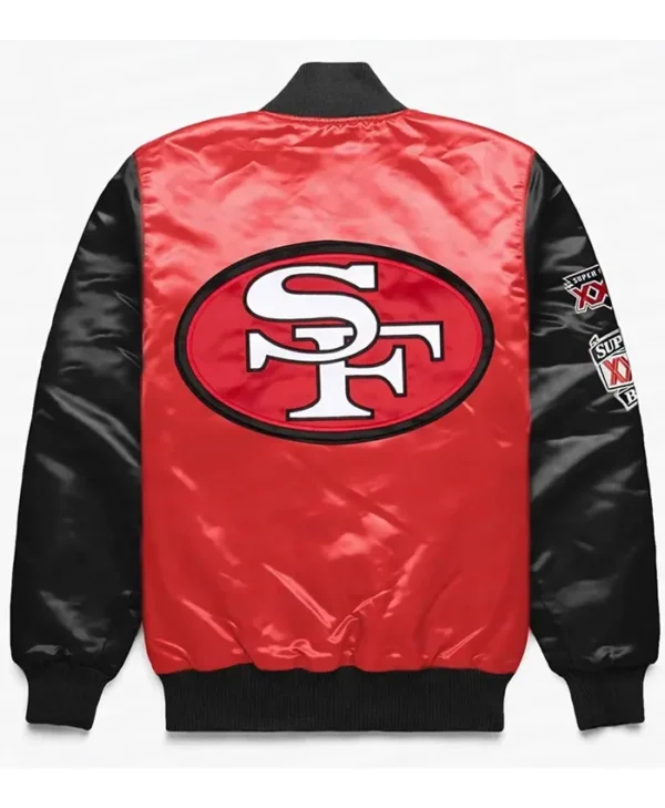 San Francisco 49ers Red and Black Satin Jacket