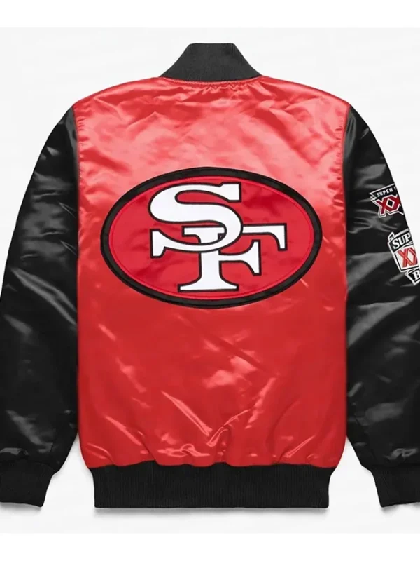 San Francisco 49ers Red and Black Satin Jacket
