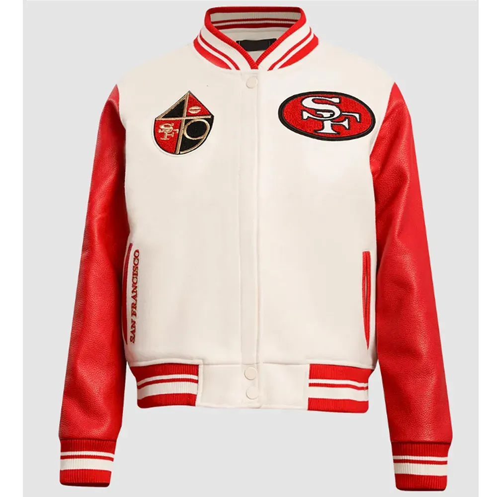San Francisco 49ers Retro Classic Rib Varsity Jacket San Francisco 49ers Retro Classic Rib Varsity Jacket