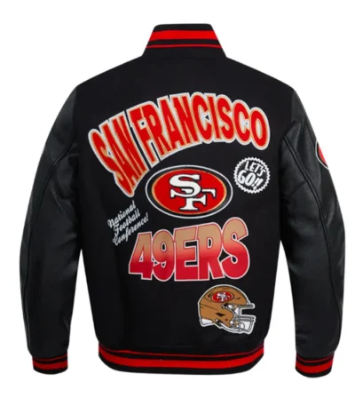 San Francisco 49ers Turn It Up Classic Rib Varsity Jacket