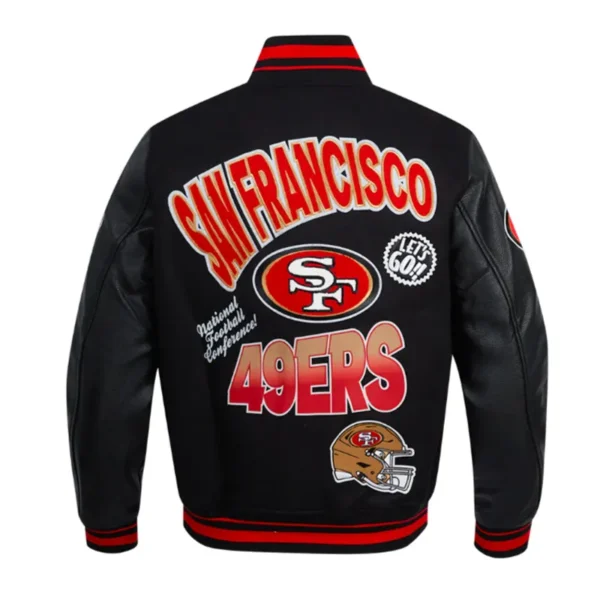 San Francisco 49ers Turn It Up Classic Rib Varsity Jacket