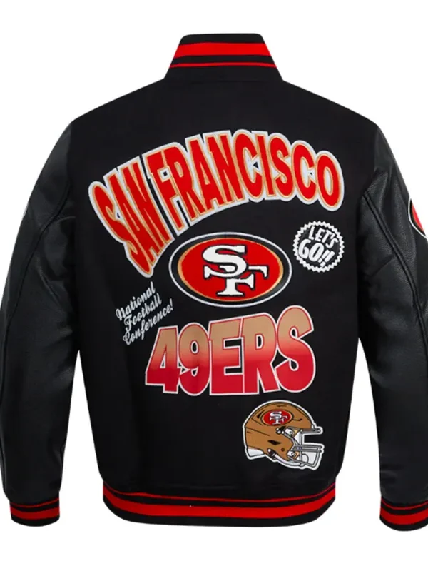 San Francisco 49ers Turn It Up Classic Rib Varsity Jacket