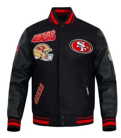 San Francisco 49ers Turn It Up Classic Rib Varsity Jacket