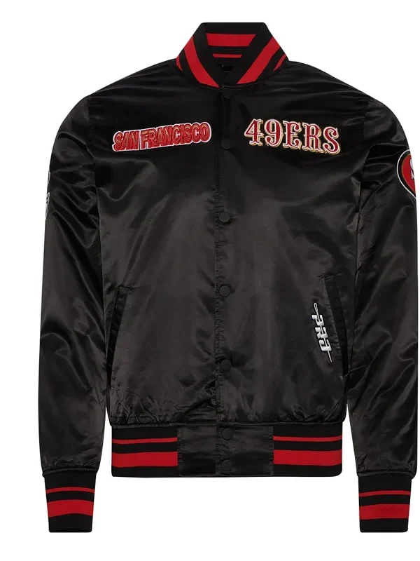 San Francisco 49ers Turn It Up M Classic Rib Black Satin Jacket