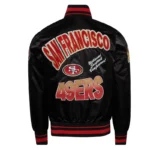 San Francisco 49ers Turn It Up M Classic Rib Black Satin Jacket