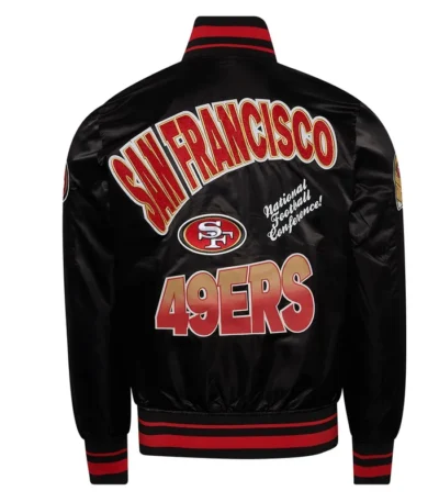 San Francisco 49ers Turn It Up M Classic Rib Black Satin Jacket