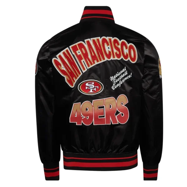 San Francisco 49ers Turn It Up M Classic Rib Black Satin Jacket