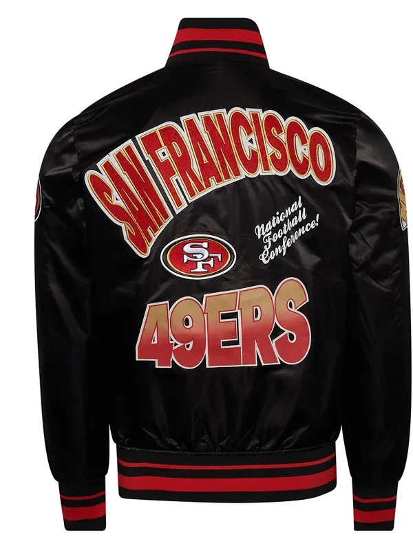San Francisco 49ers Turn It Up M Classic Rib Black Satin Jacket