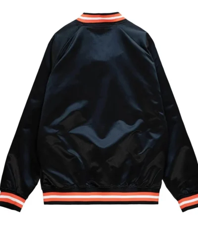 San Francisco Giants Black Lightweight Satin Orange Rib Jacket