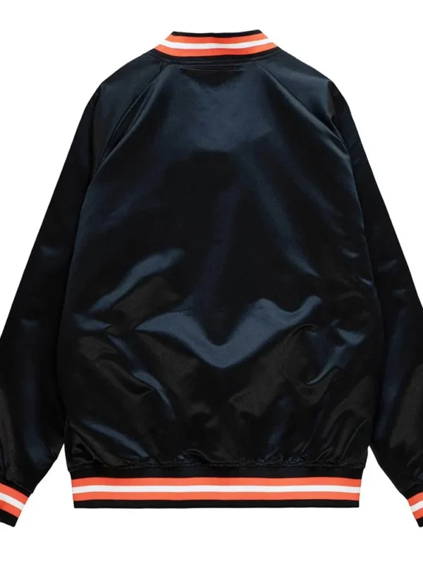 San Francisco Giants Black Lightweight Satin Orange Rib Jacket