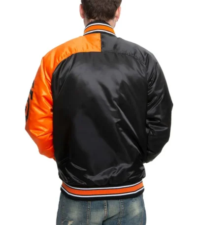 San Francisco Giants Black-Orange Varsity Satin Jacket