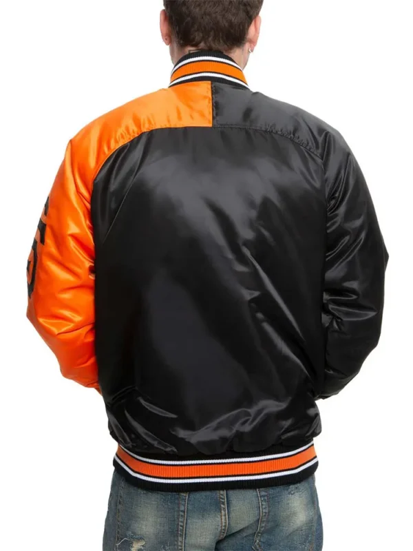 San Francisco Giants Black-Orange Varsity Satin Jacket