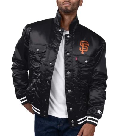 San Francisco Giants Black Silver Tab Trucker Jacket