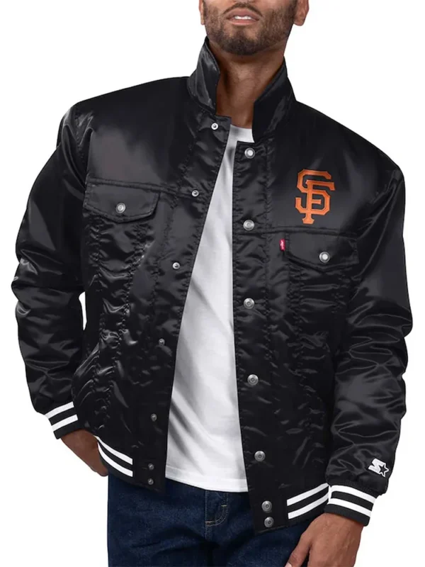 San Francisco Giants Black Silver Tab Trucker Jacket