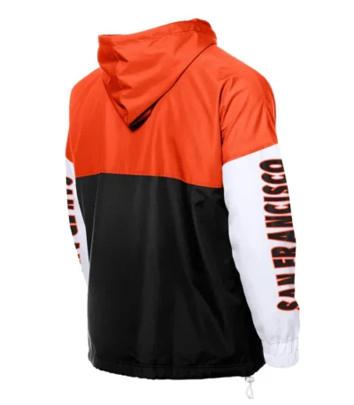 San Francisco Giants Color Block Black-Orange Hoodie Windbreaker