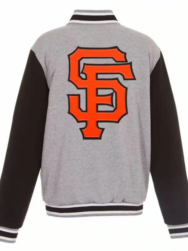 San Francisco Giants Embroidered Black and Gray Varsity Wool Jacket